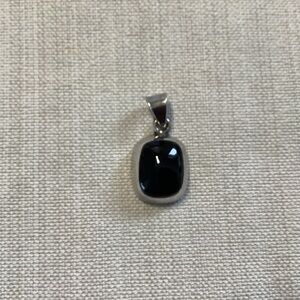 Sterling Silver Black Stone Pendant